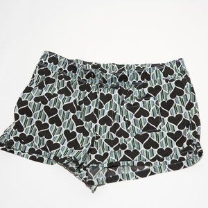 FOR SALE - Booty Shorts/ Pajama Shorts Black and Teap Stripes & Hearts